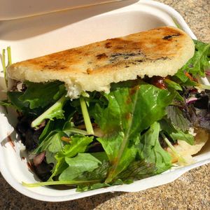 Domino Arepa - black beans at Caribe Latin Kitchen in Queenstown