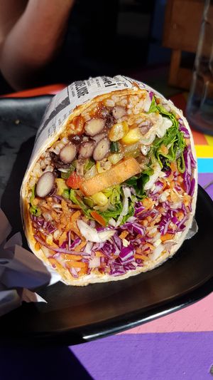 Vegan burrito at Caribe Latin Kitchen in Queenstown