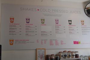 Shakes and Cold pressed Juice Menu at Spa Juice Bar - Greenwich in South East London
