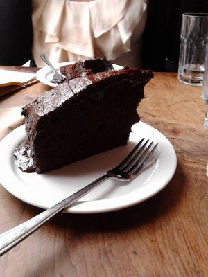 Massive slice of chocolate cake! at The Plant Cafe in Exeter