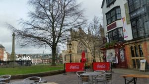View to Exeter Cathedral from the Plant Cafe at The Plant Cafe in Exeter