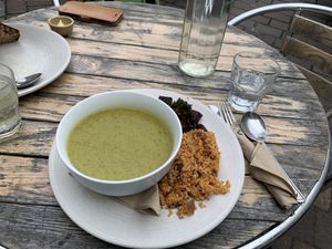Soup and a salad at The Plant Cafe in Exeter