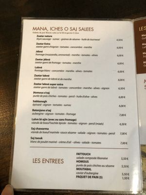 Menu at O'Saj in Toulouse