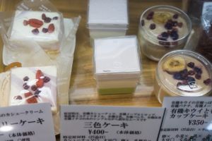 Vegan cakes and pudding at Nanahako Macrobiotic Sweets in Osaka
