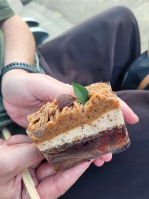 Marron cake, sweet and filling at Nanahako Macrobiotic Sweets in Osaka