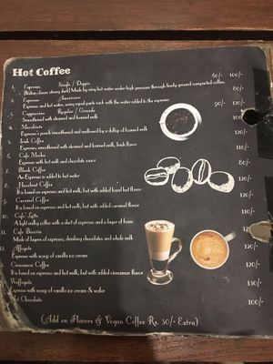 Hot drinks  at Cafe Satori in Udaipur