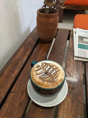 Vegan mocha with coconut milk at Cafe Satori in Udaipur