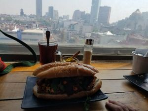 View and sandwich at Vegattos in Mexico City