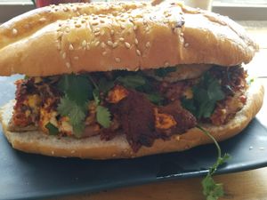 Huge torta! at Vegattos in Mexico City