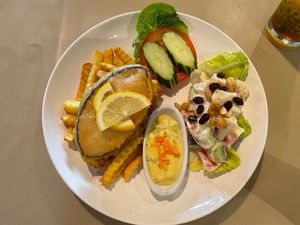 605 fisa and chips for $32.0 at Loving Cafe in Kuala Lumpur