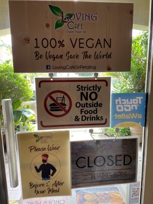 Signs at Loving Cafe in Kuala Lumpur