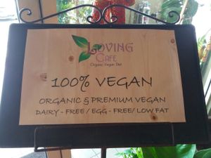 Everything here is 100% vegan.  at Loving Cafe in Kuala Lumpur