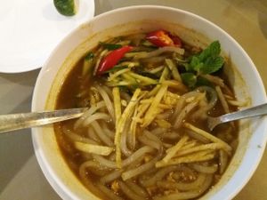 The famous assam laksa at Loving Cafe in Kuala Lumpur