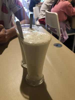 Banana Soy (front), Cold Soya (Back) at Loving Cafe in Kuala Lumpur