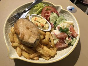 Fish and chips at Loving Cafe in Kuala Lumpur