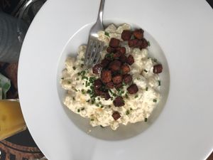 vegan version of traditional Slovakian dish at Refresh Restaurant - Re Fresh in Bratislava