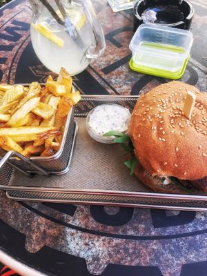 Vegan burger with Robi and caramelized onion at Refresh Restaurant - Re Fresh in Bratislava