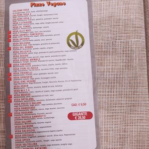 Menu at Il Papiro in Milan