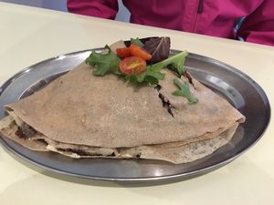 Fully-loaded burrito crepe at Bluhouse Market and Cafe in North Vancouver