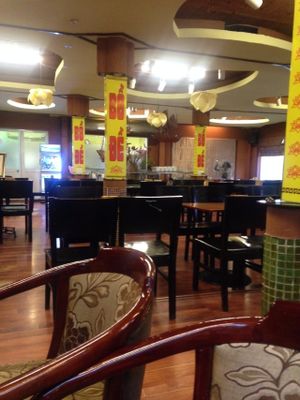 The interior of Bo De. Lighting is on the bright side. at Bo De Chay - Market and Restaurant in Hanoi