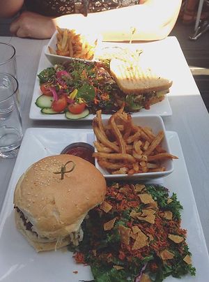 Vegan burger with ";a little of both";  at Pure Kitchen - Richmond Rd in Ottawa