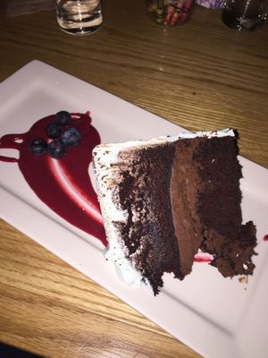 Vegan chocolate cake with vanilla frosting at Pure Kitchen - Richmond Rd in Ottawa