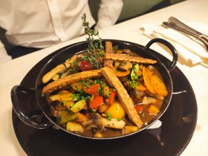 Schupfnudelpfanne mit Seitan at Naturhotel LechLife in Wangle