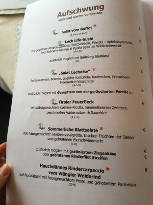 Starters  at Naturhotel LechLife in Wangle