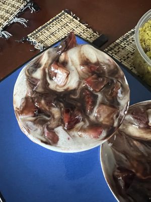 Banana Whip with some strawberries    at Fresh Press Juice Co in Cranford