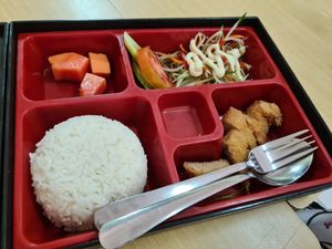 Bento Katsu at Chan Wei Vegetarian in Jakarta