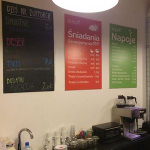 menu at Zuppi in Poznan