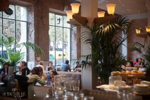 Also view from the bar at Flax & Kale - Placa Castella in Barcelona