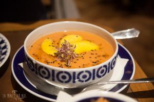 gazpacho at Flax & Kale - Placa Castella in Barcelona