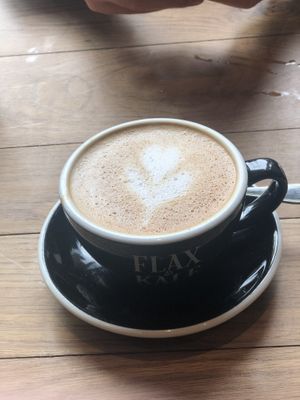 Flax and Kake cappuccino  at Flax & Kale - Placa Castella in Barcelona