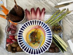 Superdish hummus  at Flax & Kale - Placa Castella in Barcelona