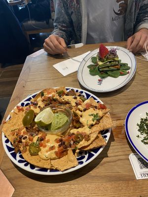 Nachos supremes y Lasagna Raw  at Flax & Kale - Placa Castella in Barcelona