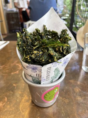 Raw Kale chips - Thai Style  at Flax & Kale - Placa Castella in Barcelona