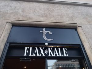 Outside at Flax & Kale - Placa Castella in Barcelona