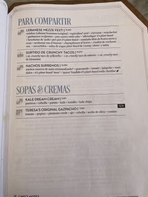 Menu  at Flax & Kale - Placa Castella in Barcelona