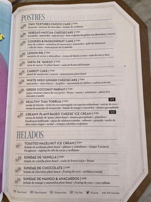 Menu  at Flax & Kale - Placa Castella in Barcelona