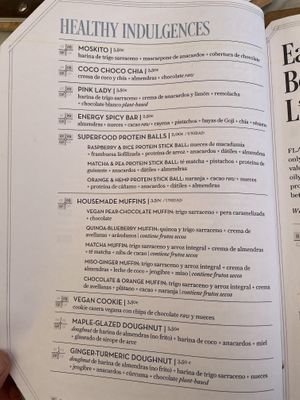 Menu  at Flax & Kale - Placa Castella in Barcelona
