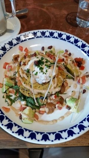 Savory Pancakes at Flax & Kale - Placa Castella in Barcelona