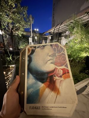 Menu terrace  at Flax & Kale - Placa Castella in Barcelona