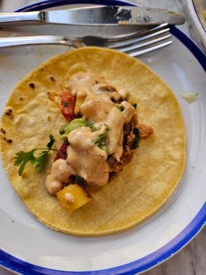 Taco al pastor at Flax & Kale - Placa Castella in Barcelona