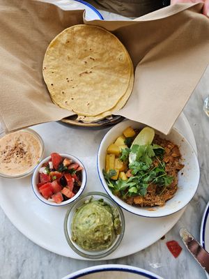 Al Pastor tacos at Flax & Kale - Placa Castella in Barcelona