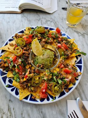 Nacho supreme (best Ever!!) at Flax & Kale - Placa Castella in Barcelona