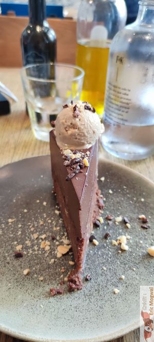 two-texture choco chocolate at Flax & Kale - Placa Castella in Barcelona