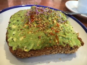 avocado toast  at Flax & Kale - Placa Castella in Barcelona