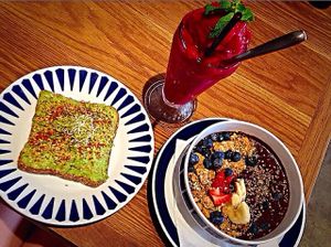 Breakfast:) at Flax & Kale - Placa Castella in Barcelona