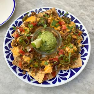Nachos con picada y queso vegetales  at Flax & Kale - Placa Castella in Barcelona